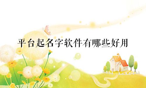 平台起名字软件有哪些好用