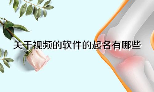 关于视频的软件的起名有哪些