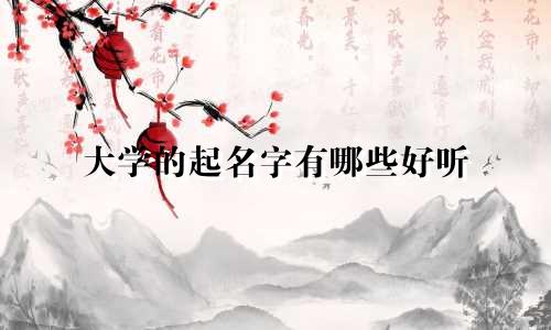 大学的起名字有哪些好听