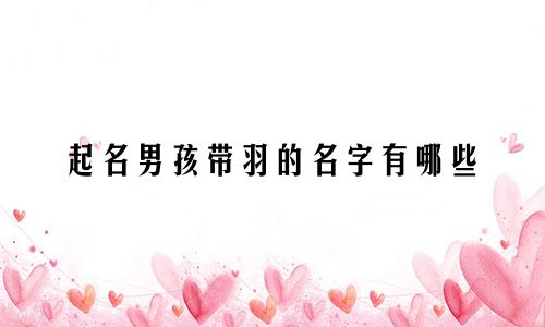 起名男孩带羽的名字有哪些