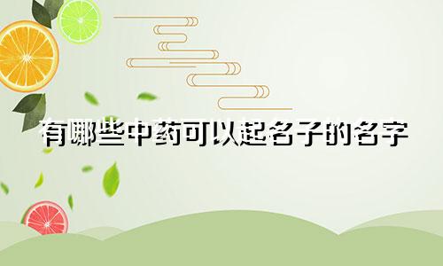 有哪些中药可以起名子的名字