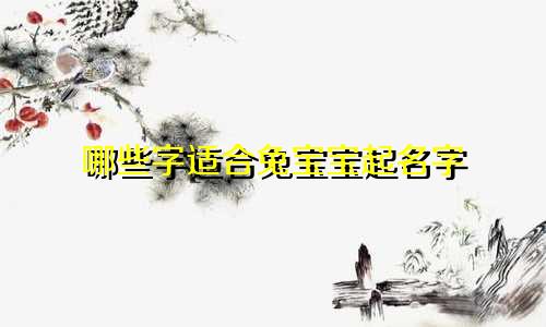 哪些字适合兔宝宝起名字