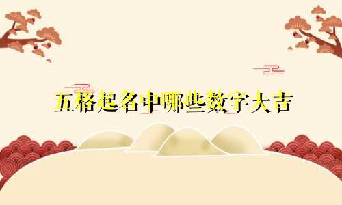 五格起名中哪些数字大吉