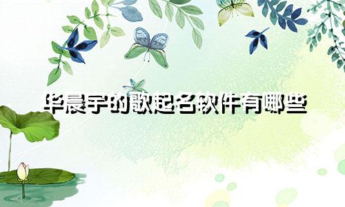 华晨宇的歌起名软件有哪些