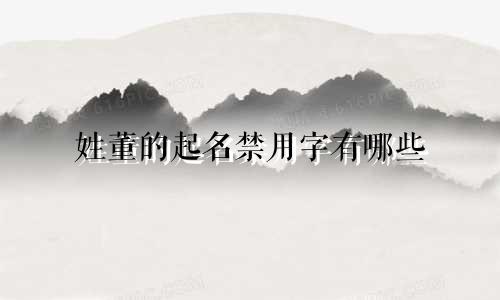 姓董的起名禁用字有哪些