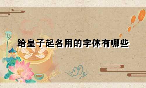 给皇子起名用的字体有哪些