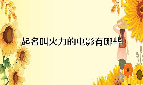 起名叫火力的电影有哪些