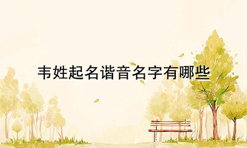 韦姓起名谐音名字有哪些
