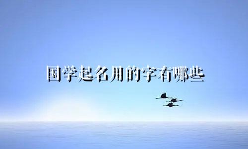 国学起名用的字有哪些