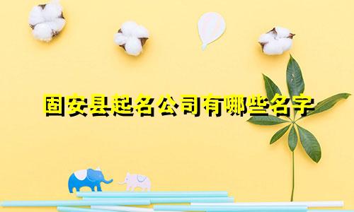 固安县起名公司有哪些名字