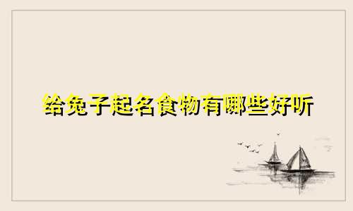 给兔子起名食物有哪些好听