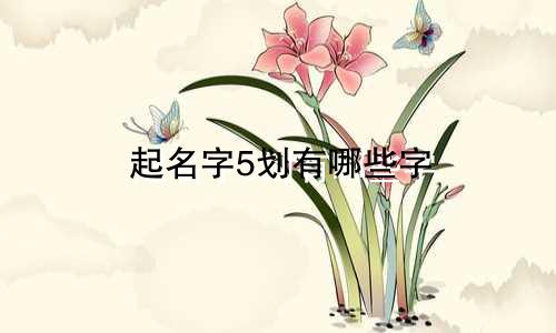 起名字5划有哪些字