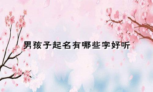 男孩子起名有哪些字好听