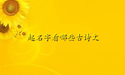 起名字看哪些古诗文