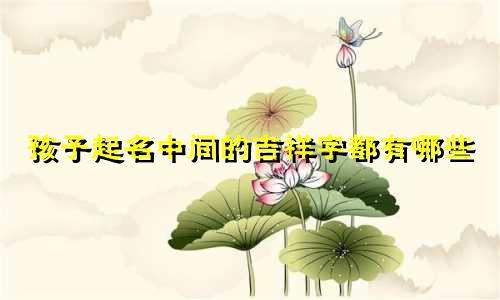 孩子起名中间的吉祥字都有哪些