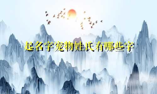 起名字宠物姓氏有哪些字