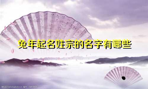 兔年起名姓宗的名字有哪些