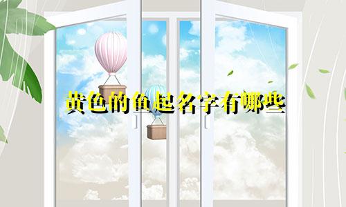 黄色的鱼起名字有哪些