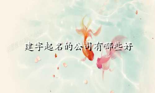 建字起名的公司有哪些好