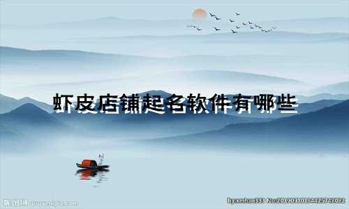 虾皮店铺起名软件有哪些