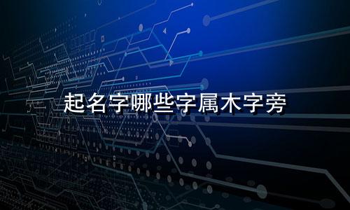 起名字哪些字属木字旁