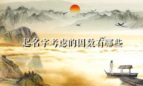 起名字考虑的因数有哪些
