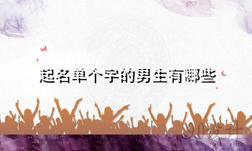 起名单个字的男生有哪些
