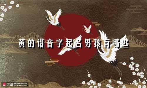 黄的谐音字起名男孩有哪些