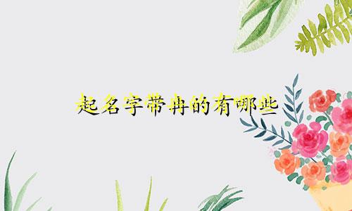 起名字带冉的有哪些