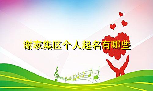 谢家集区个人起名有哪些