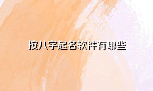 按八字起名软件有哪些
