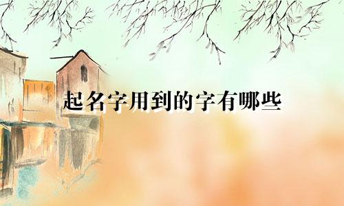 起名字用到的字有哪些