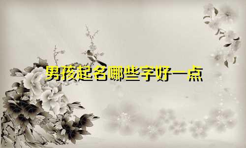 男孩起名哪些字好一点