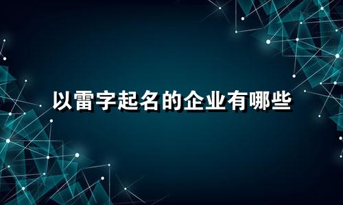 以雷字起名的企业有哪些