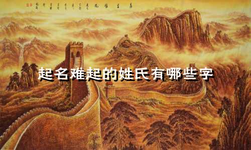 起名难起的姓氏有哪些字