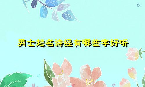 男士起名诗经有哪些字好听