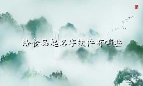 给食品起名字软件有哪些