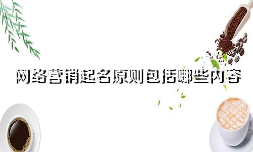 网络营销起名原则包括哪些内容