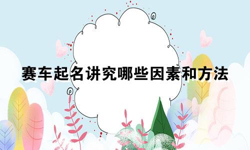 赛车起名讲究哪些因素和方法