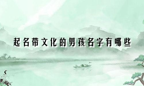 起名带文化的男孩名字有哪些