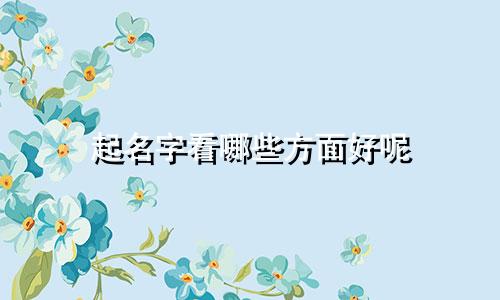 起名字看哪些方面好呢