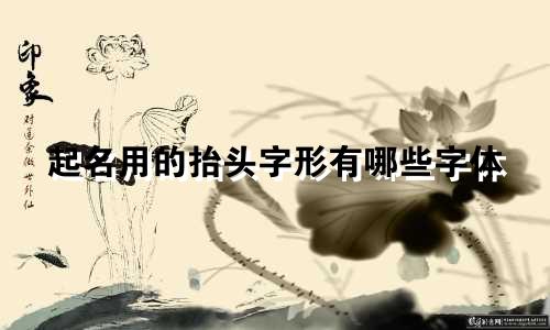 起名用的抬头字形有哪些字体