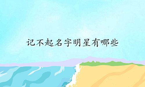 记不起名字明星有哪些