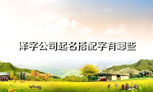 泽字公司起名搭配字有哪些