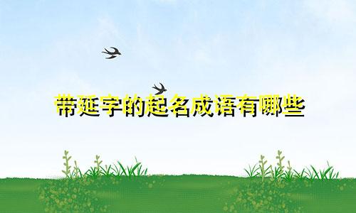 带延字的起名成语有哪些