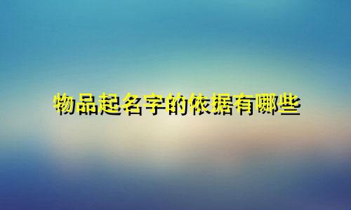 物品起名字的依据有哪些