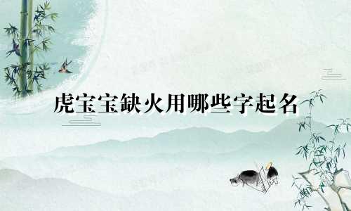 虎宝宝缺火用哪些字起名
