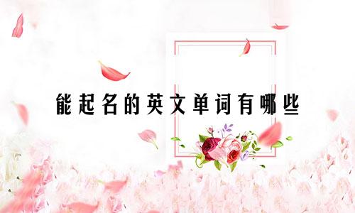 能起名的英文单词有哪些