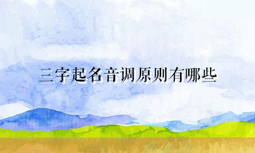 三字起名音调原则有哪些