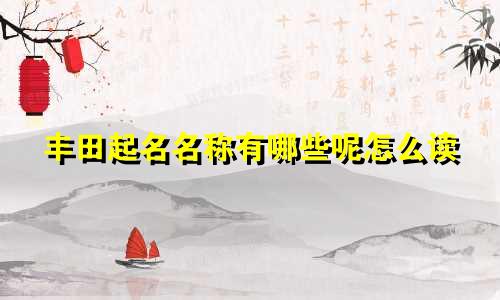丰田起名名称有哪些呢怎么读